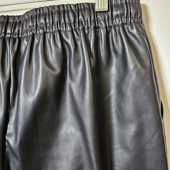 NWT LAUNDRY BY SHELLI SEGAL BLACK FAUX LEATHER TAPERED PANTS SZ M - Picture 7 of 16